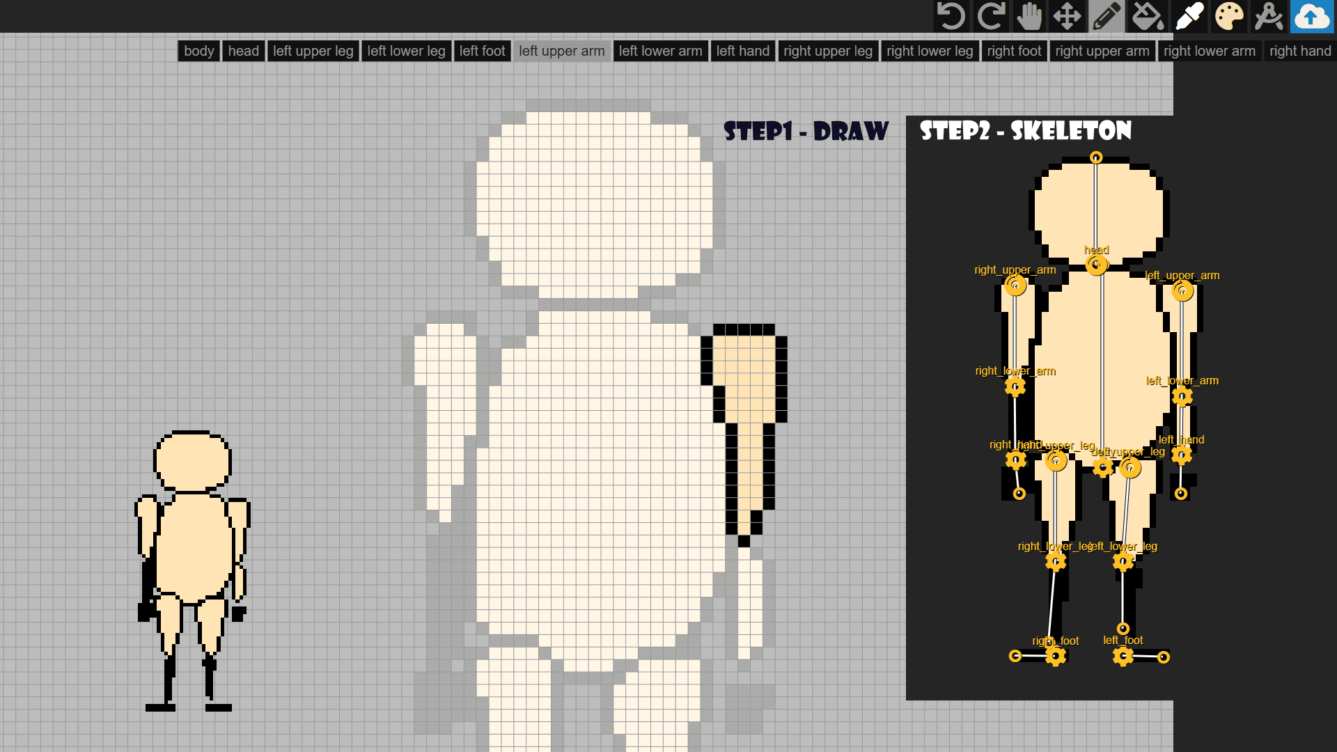 Design your character with ease, with auto-rigged skeletal animations, and share your unique creations with friends!